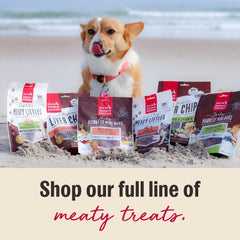 The Honest Kitchen Just Jerky Beef Treats ingredient panel highlights grain-free, limited ingredients.