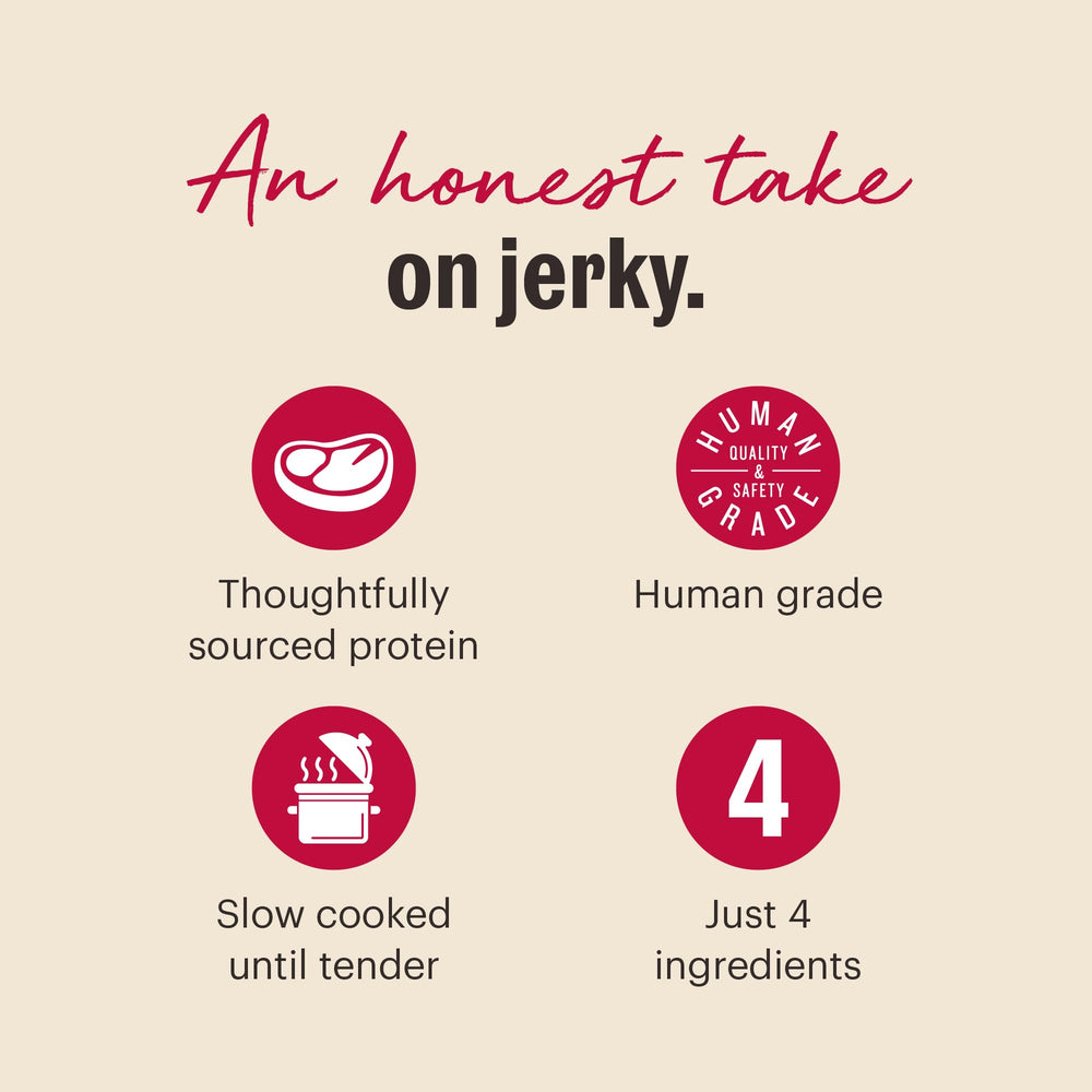 Used in training rewards, The Honest Kitchen Just Jerky Beef Treats motivate positive behavior.