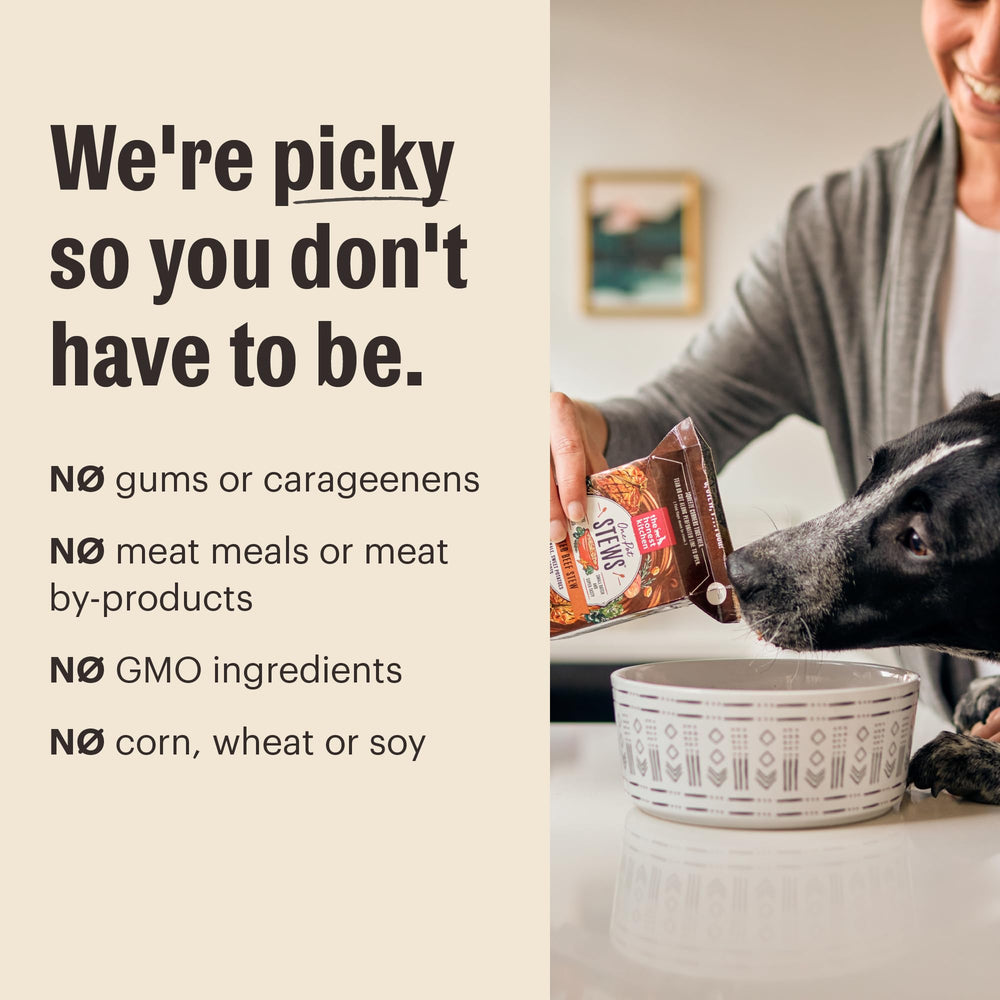 The Honest Kitchen no gums and carrageenan label, clean ingredients.