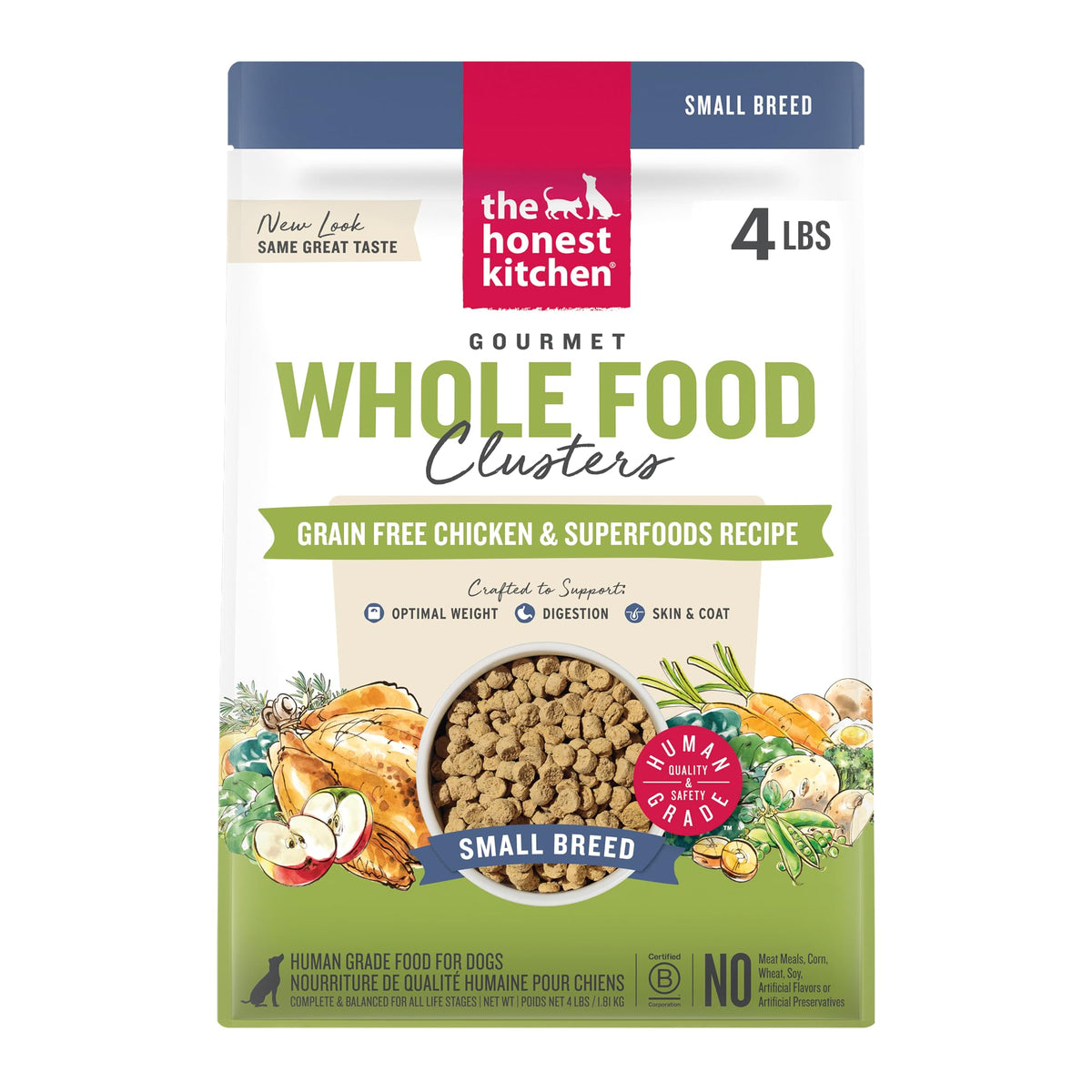 The Honest Kitchen small breed clusters chicken dry dog food bag ready for tiny dogs' meals