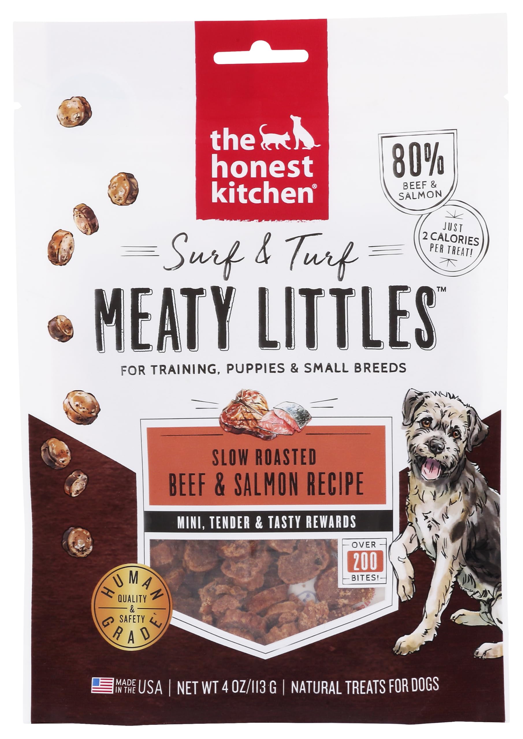 The Honest Kitchen Surf & Turf Meaty Littles beef-salmon treat for training and brain health