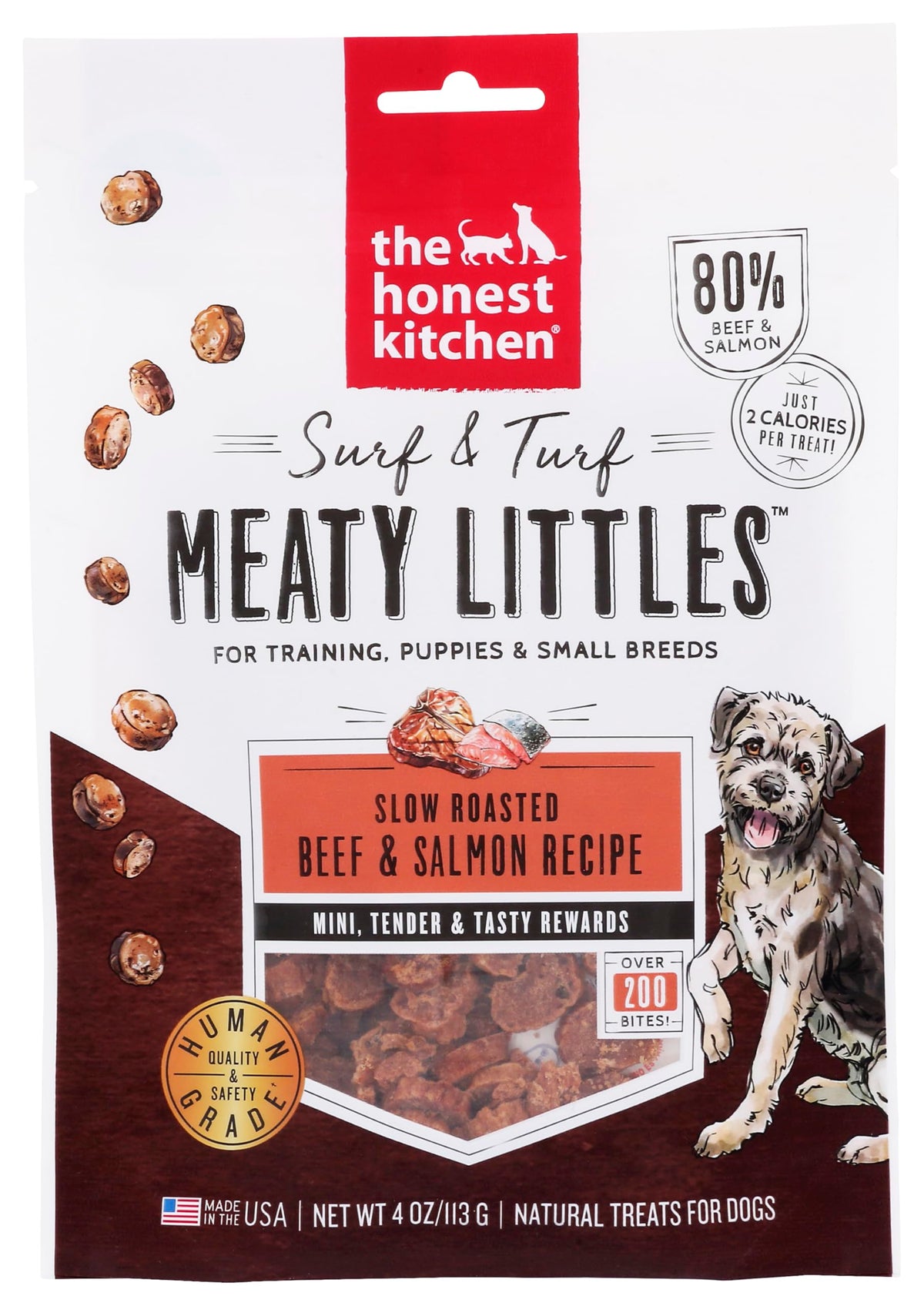 The Honest Kitchen Surf & Turf Meaty Littles beef-salmon treat for training and brain health