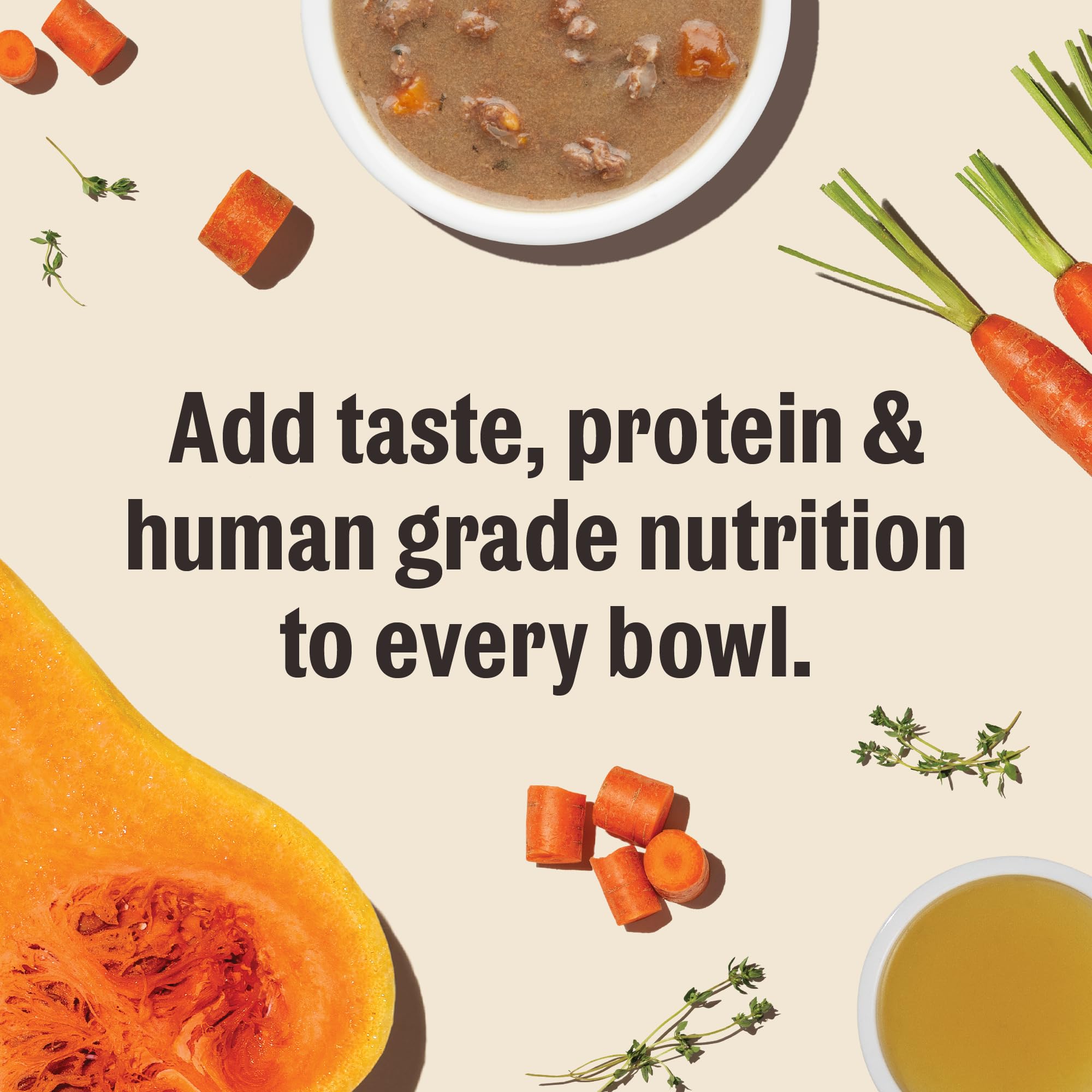 The Honest Kitchen topper for kibble chicken stew boosts flavor and variety for dry meals.