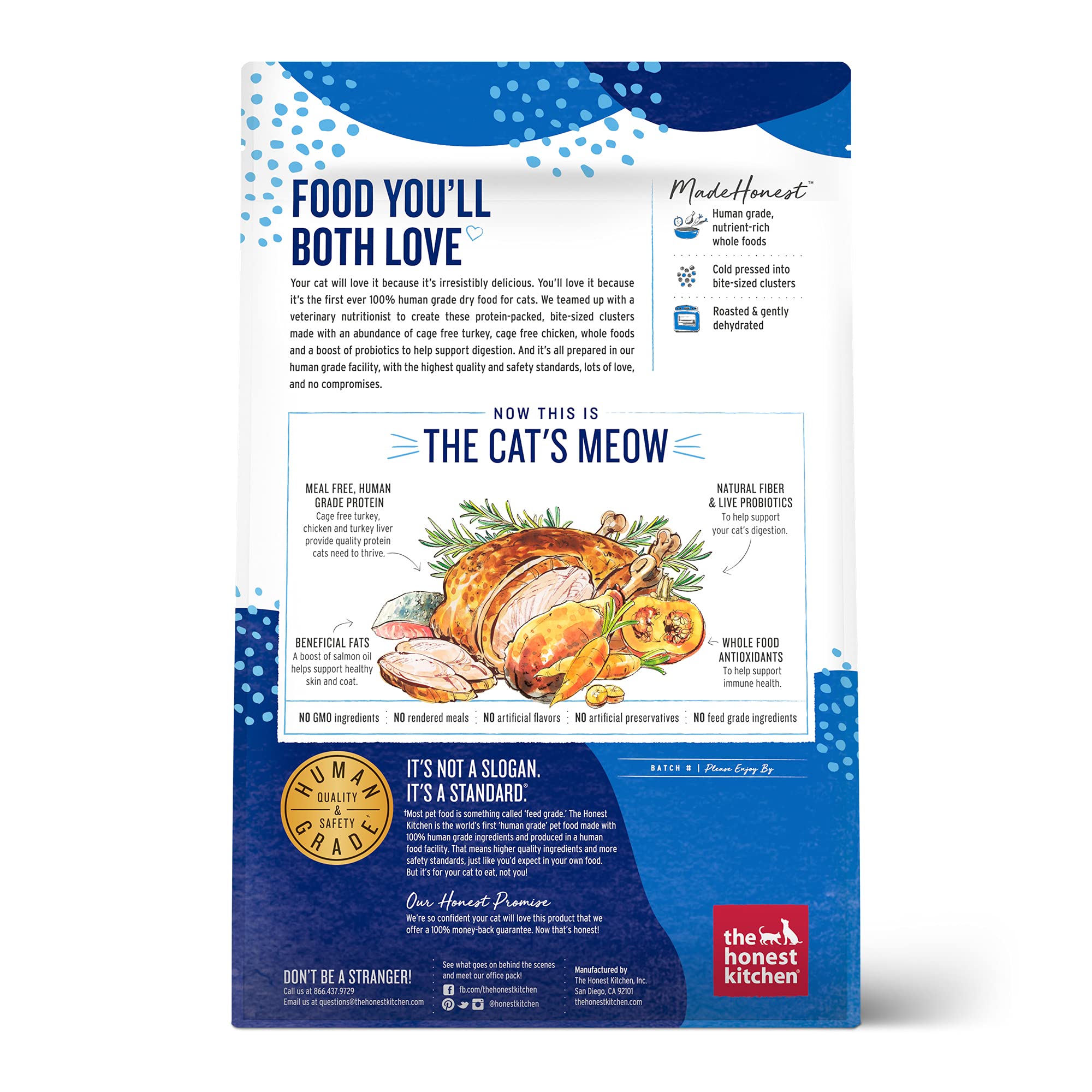 The Honest Kitchen whole-food clusters close-up preserves nutrients in bite-sized kibble.