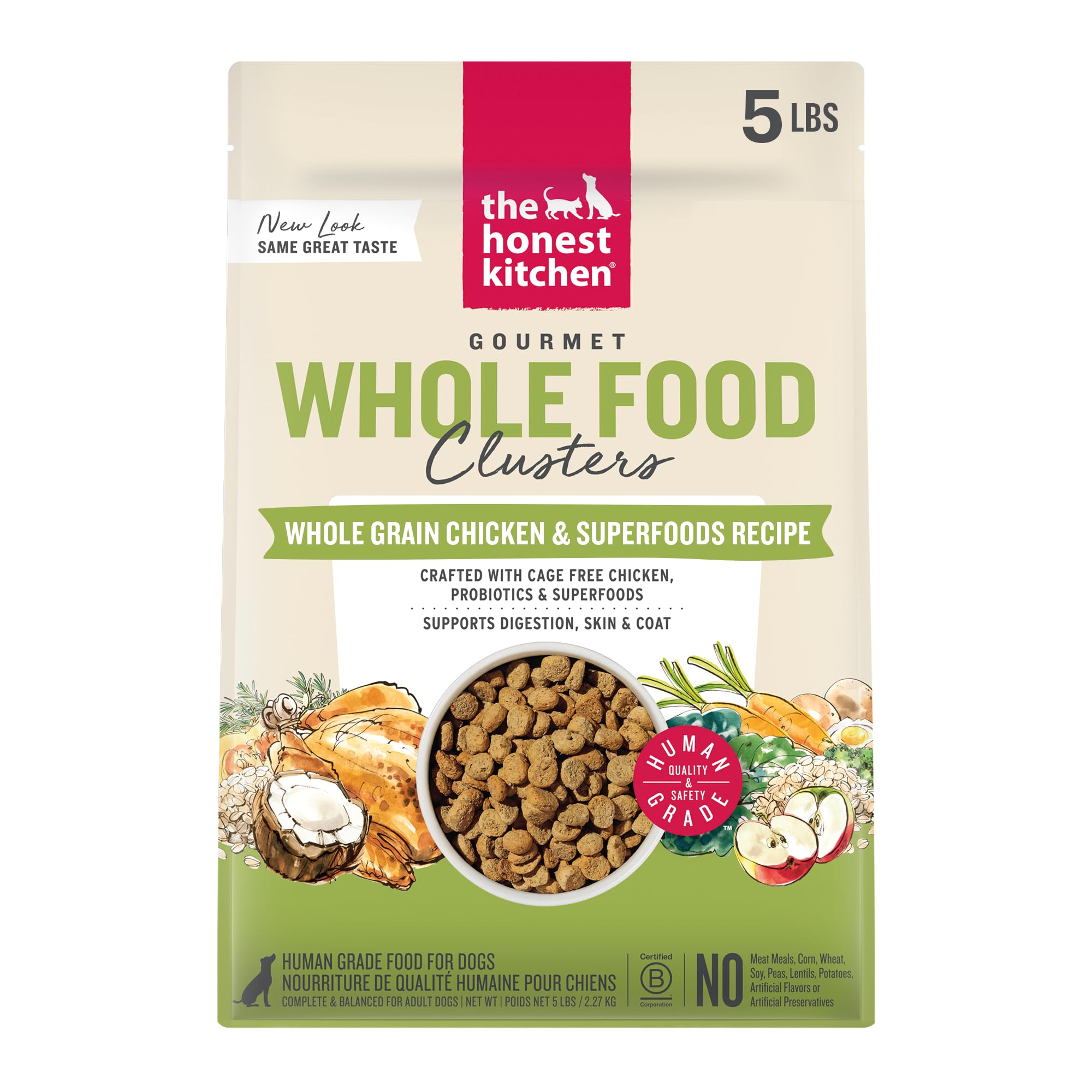 The Honest Kitchen Whole Food Clusters meal bowl after rehydration, a complete and tasty option