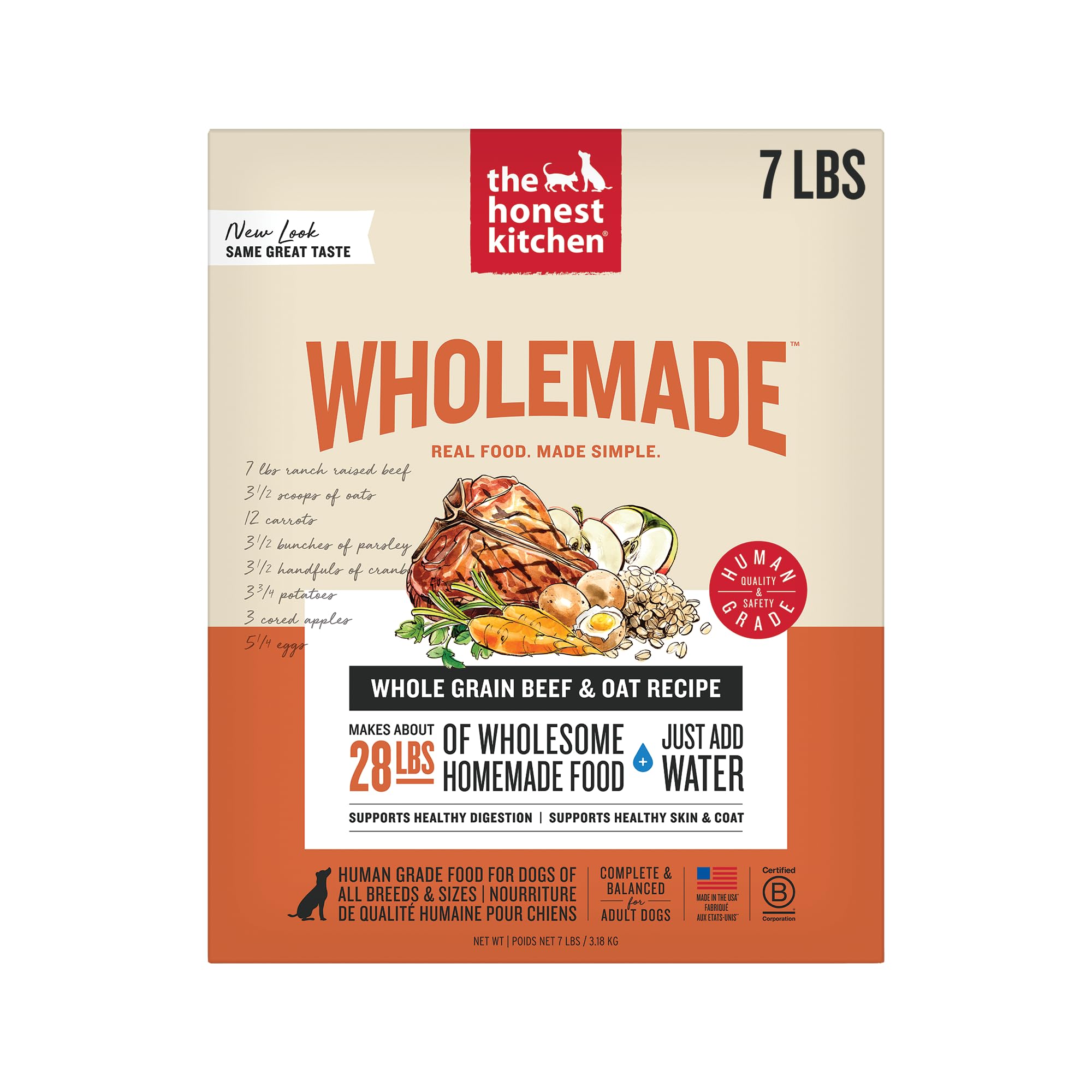 The Honest Kitchen Wholemade beef-oat dog food in a bowl ready for serving