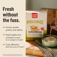 Organic oats and carrots add texture to The Honest Kitchen Wholemade rehydrated meal.