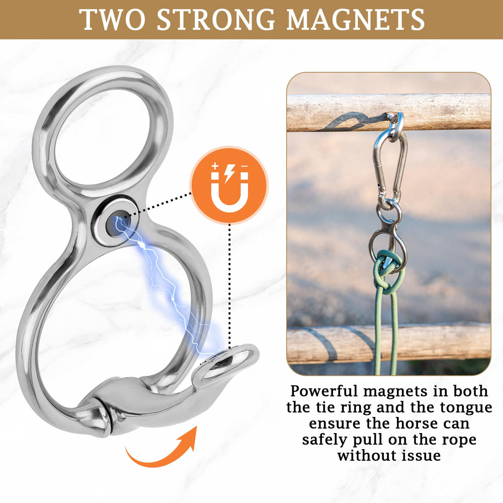 The MajesticMane stainless steel tie ring resists rust.