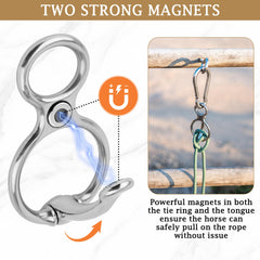 The MajesticMane stainless steel tie ring resists rust.