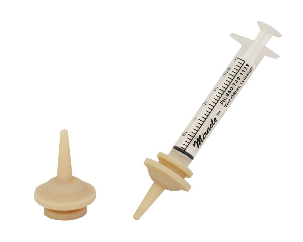 The Miracle Nipple Original 2-pack with syringe supports natural suckling