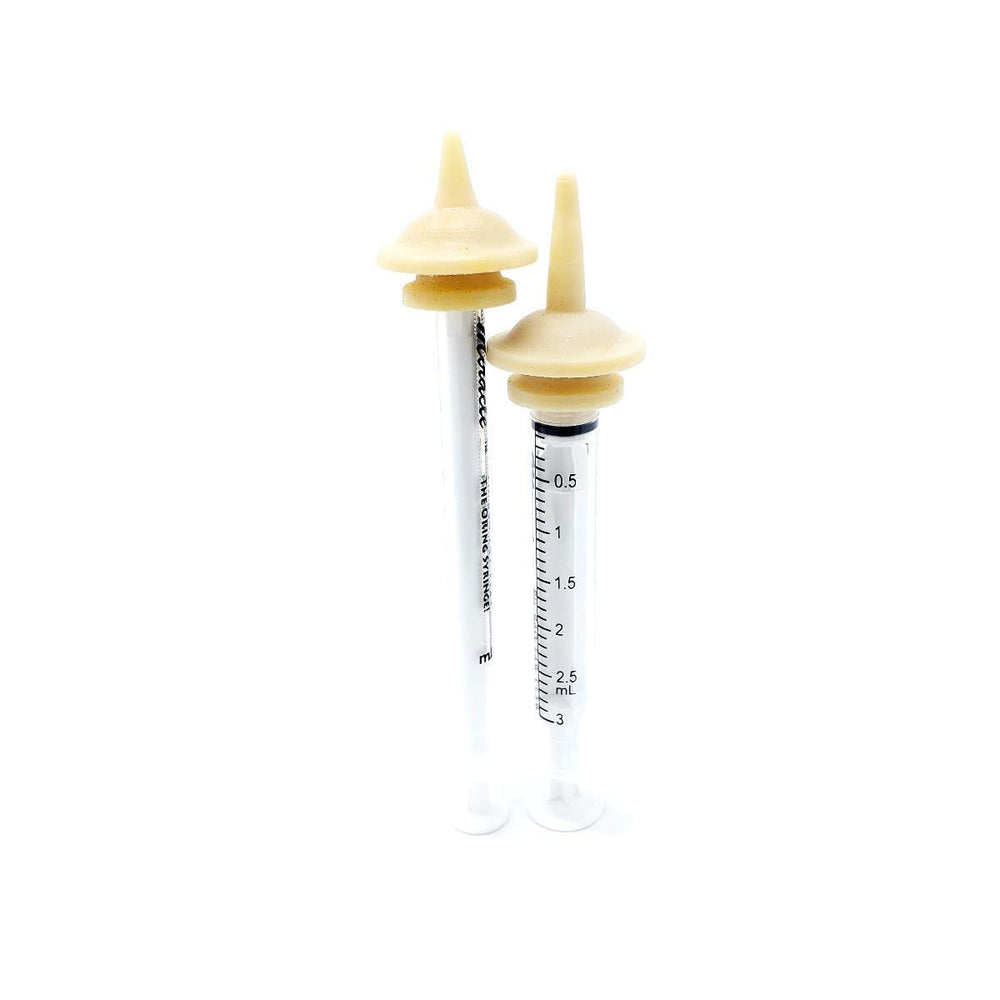The Miracle Nipple syringes included image shows 1ml and 3ml options for precise dosing.