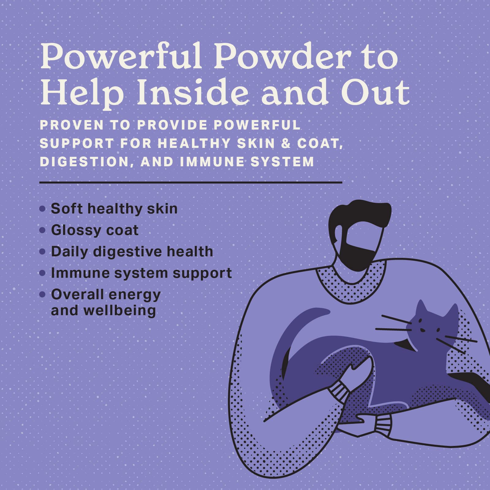 The Missing Link feline superfood bag back lists ingredients for balanced omegas and immunity