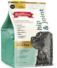 The Missing Link Hip & Joint probiotic powder in bag boosts joints and overall mobility.