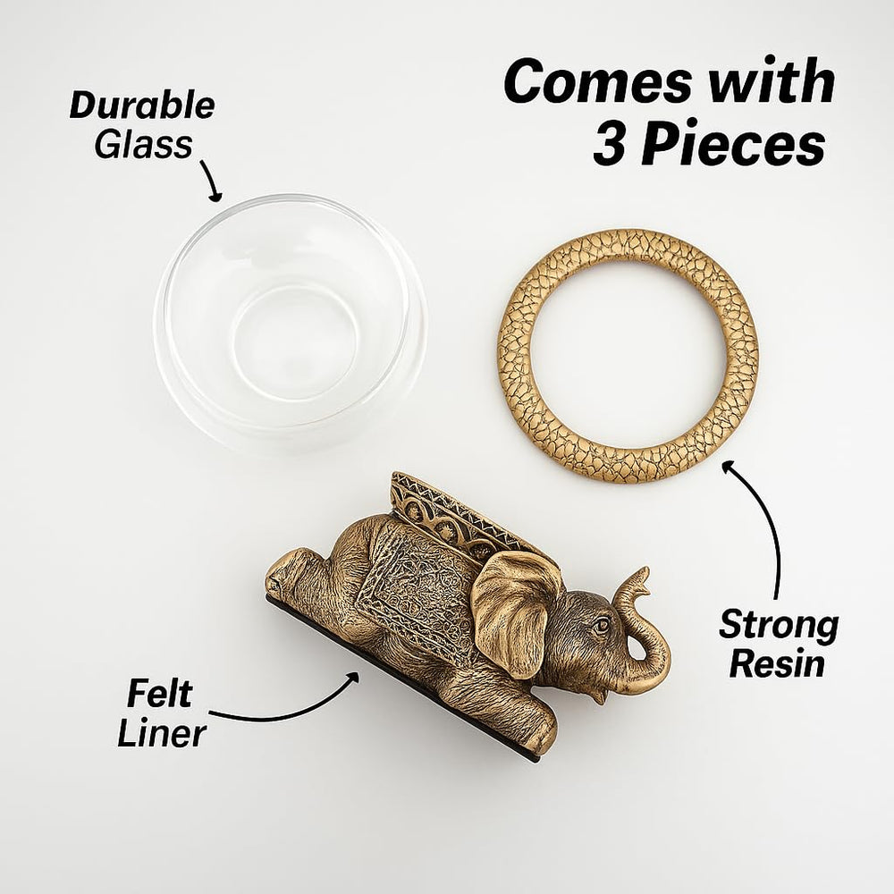 The Nifty Nook decorative accent ring complements the glass bowl display.