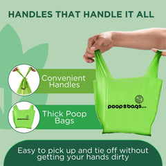 The Original Poop Bags heavy-duty bags resist tearing for large dogs.