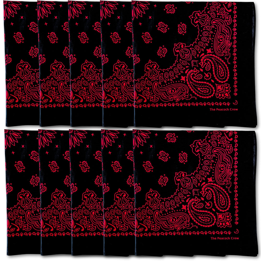 The Peacock Crew bandana close-up showing soft cotton texture for comfortable wear.