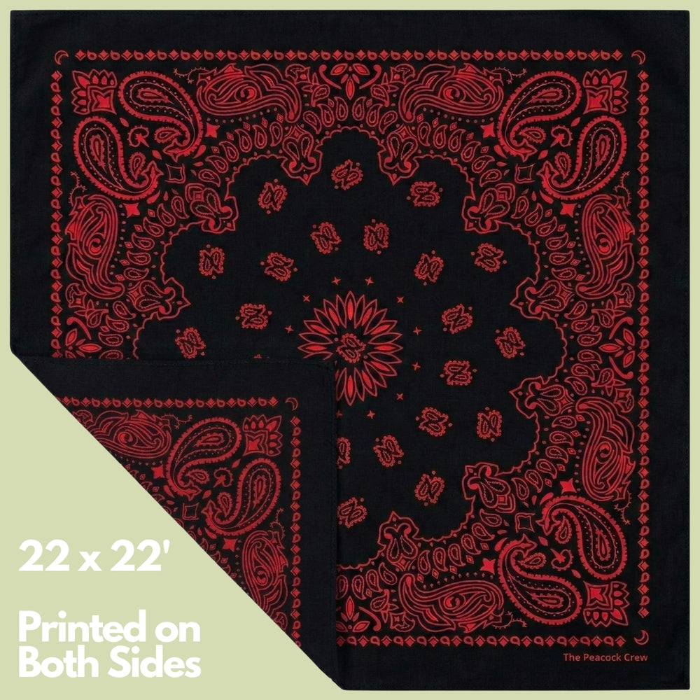 The Peacock Crew bandana is machine washable and fade resistant for easy care.