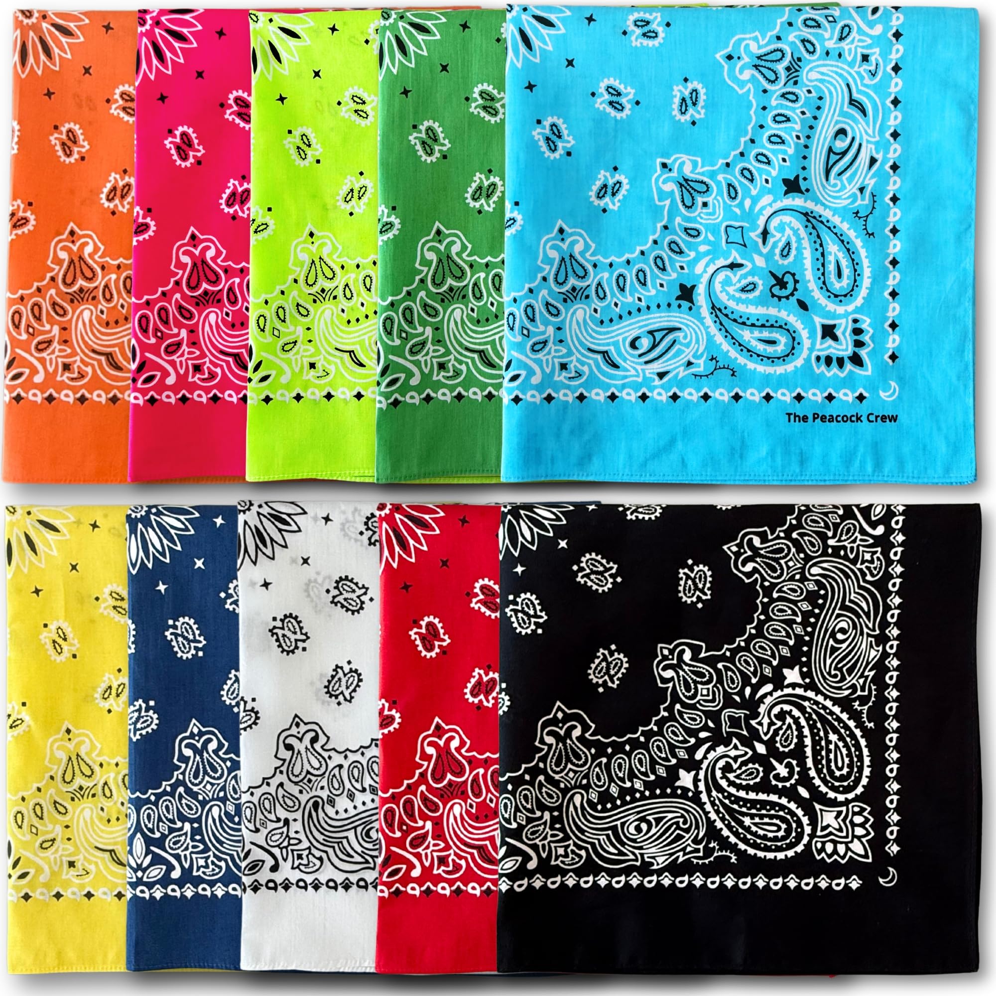 The Peacock Crew red bandana for bold outdoor style and versatile wear