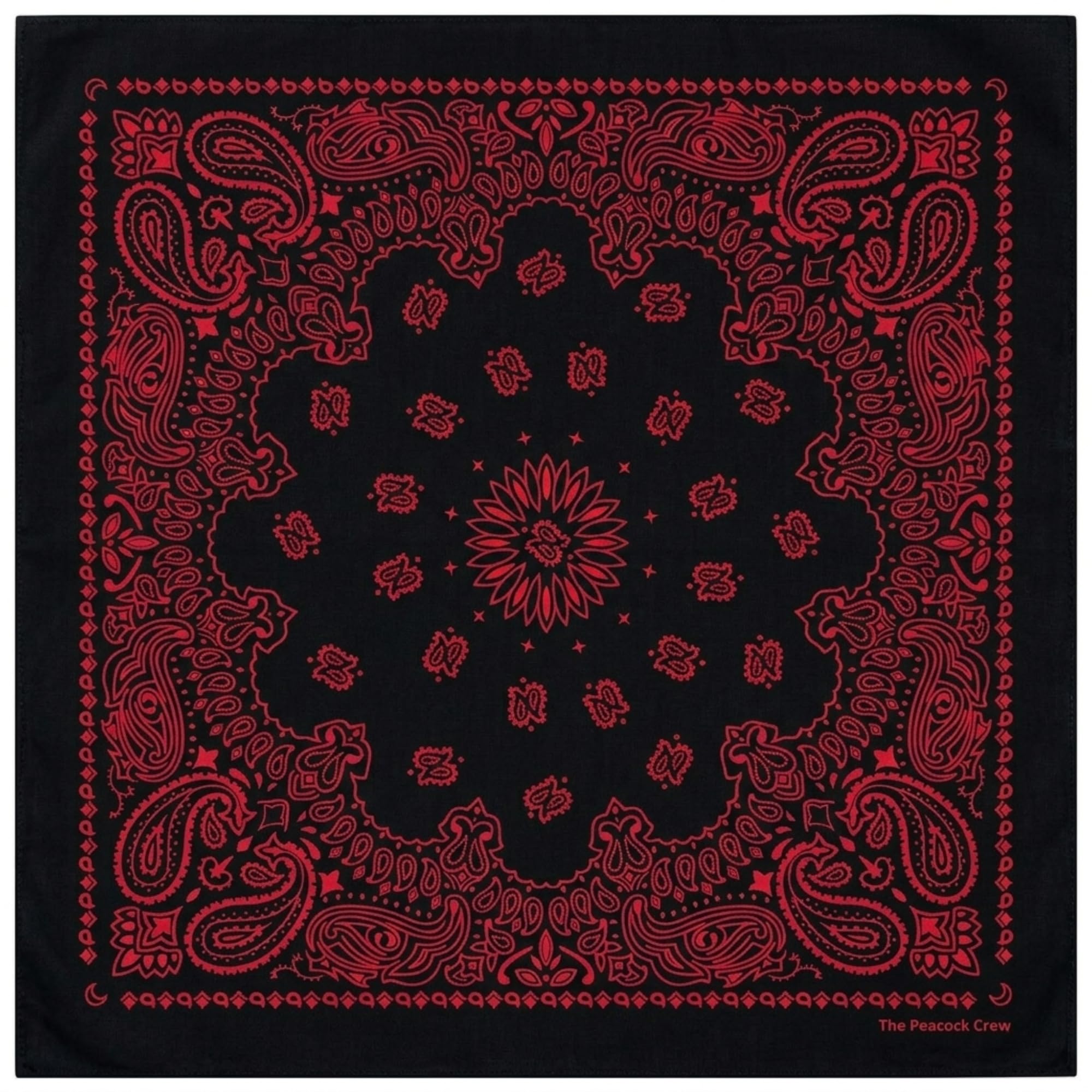 The Peacock Crew bandana arrives as a value 10-pack ready to share.