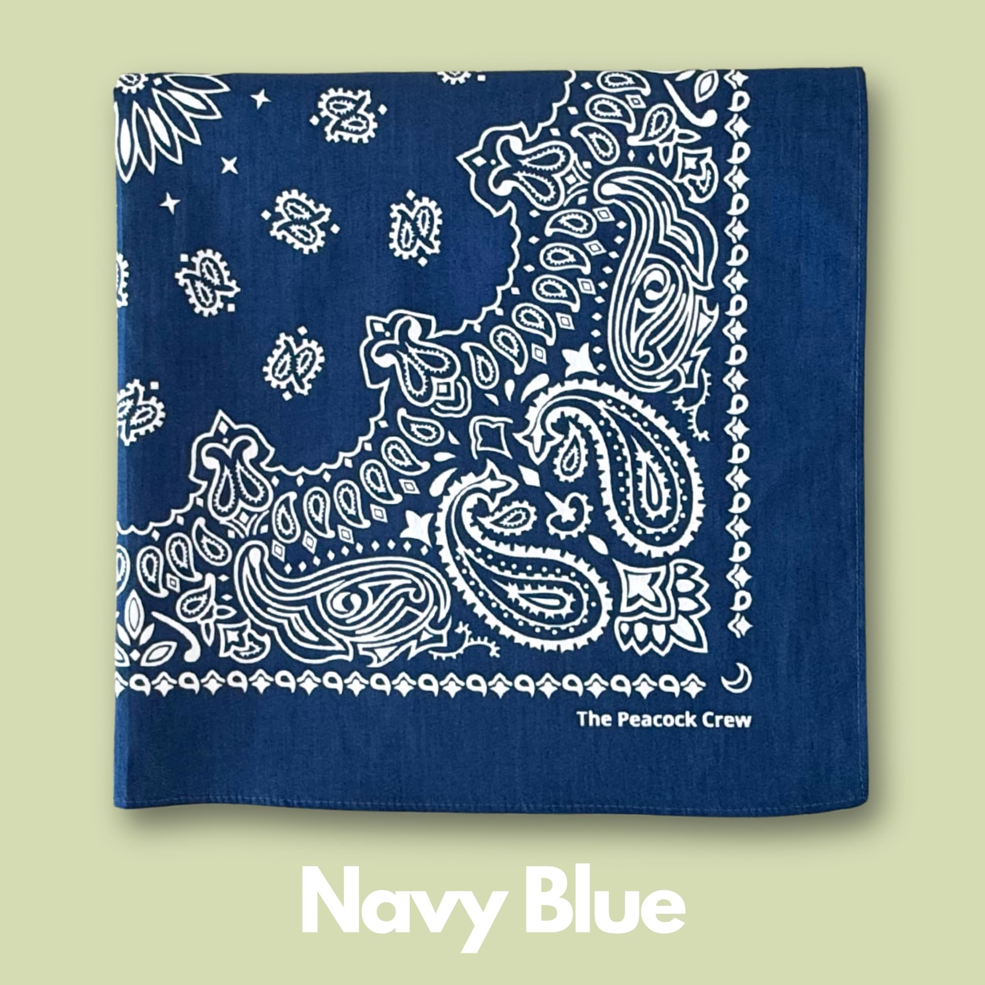 The Peacock Crew Iconics bandana styled as head scarf for easy hair accessorizing.