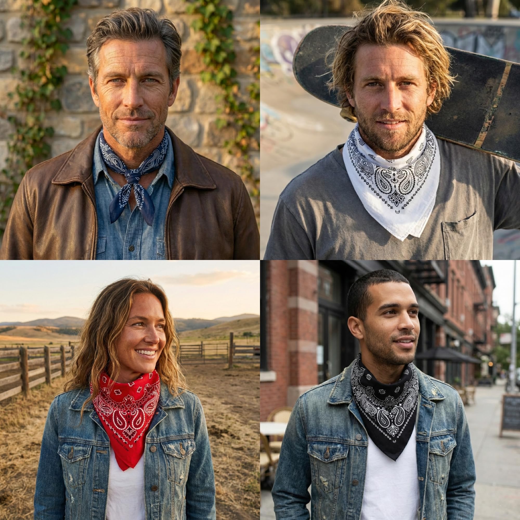 The Peacock Crew Iconics bandana in red brings bold accent to ensembles.