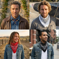 The Peacock Crew Iconics bandana in red brings bold accent to ensembles.