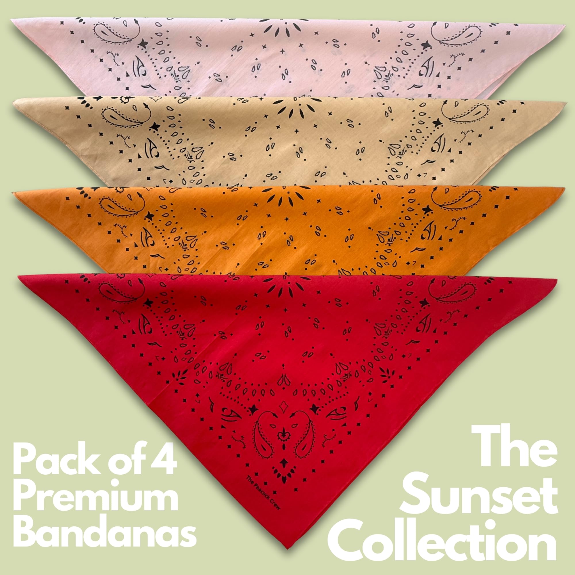 The Peacock Crew Sunset Pink Quartz bandana offers breathable cotton for all-day comfort.
