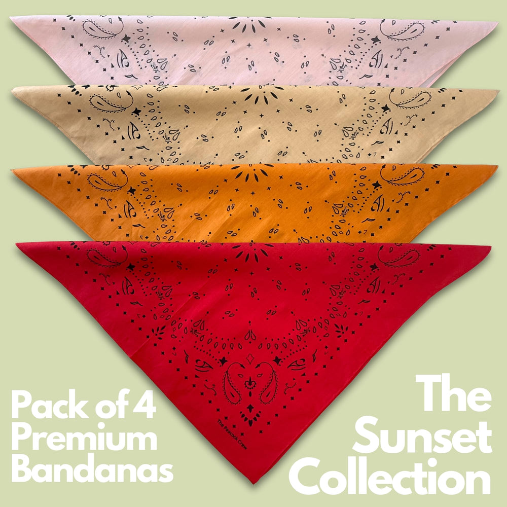 The Peacock Crew Sunset Pink Quartz bandana offers breathable cotton for all-day comfort.