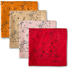 The Peacock Crew Sunset Red Cherry bandana for versatile styling in premium cotton.