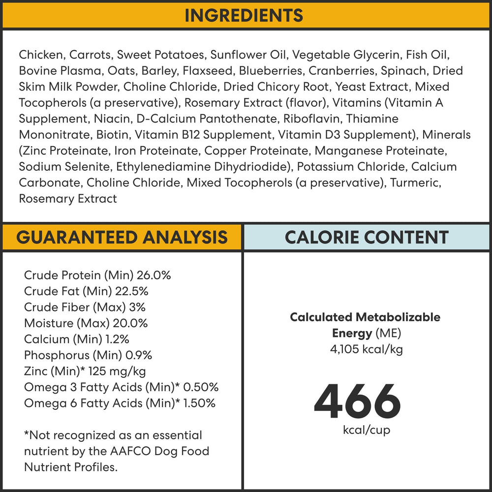 Shelf-stable packaging of The Pets Table air-dried dog food for storage