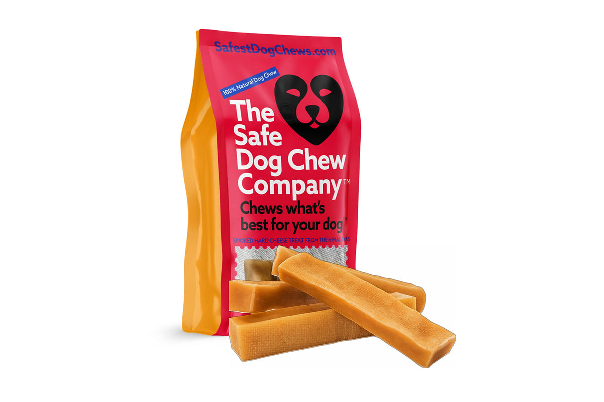 The Safe Dog Chew Company cheese chews large sticks for long-lasting dental support
