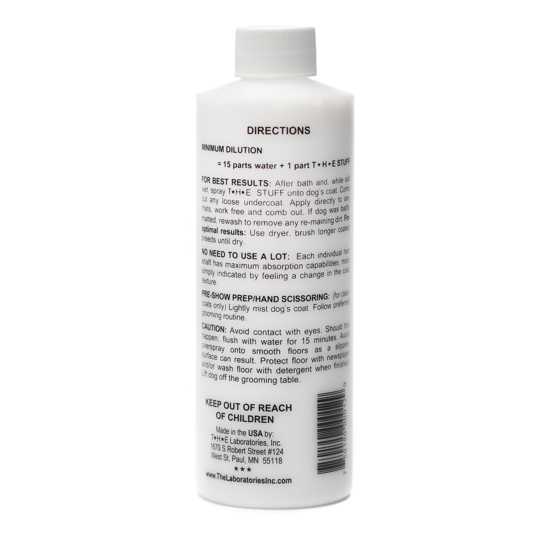 The Stuff detangler spray mist on fur for easier brushing and less matting.