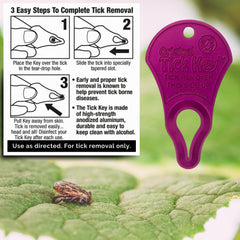 The Tick Key on a keychain, portable tick detachment anywhere