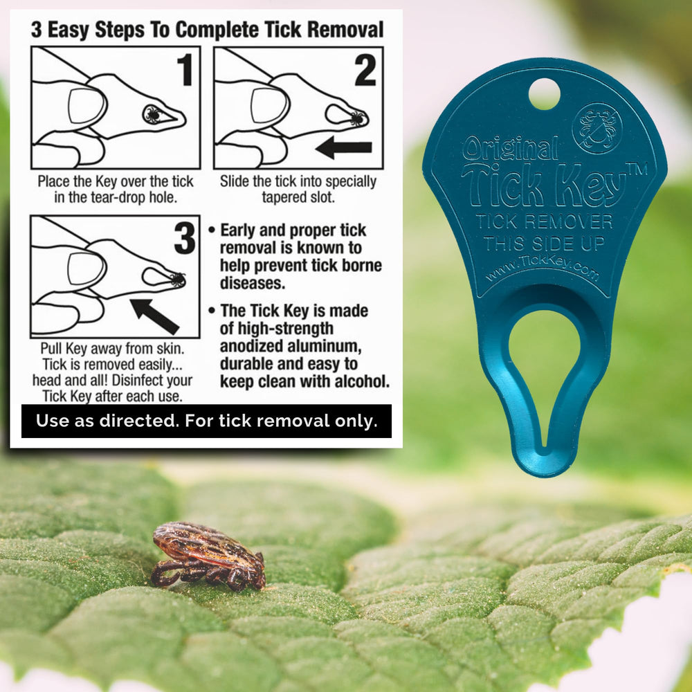 The Tick Key on a backpack ready for camping use