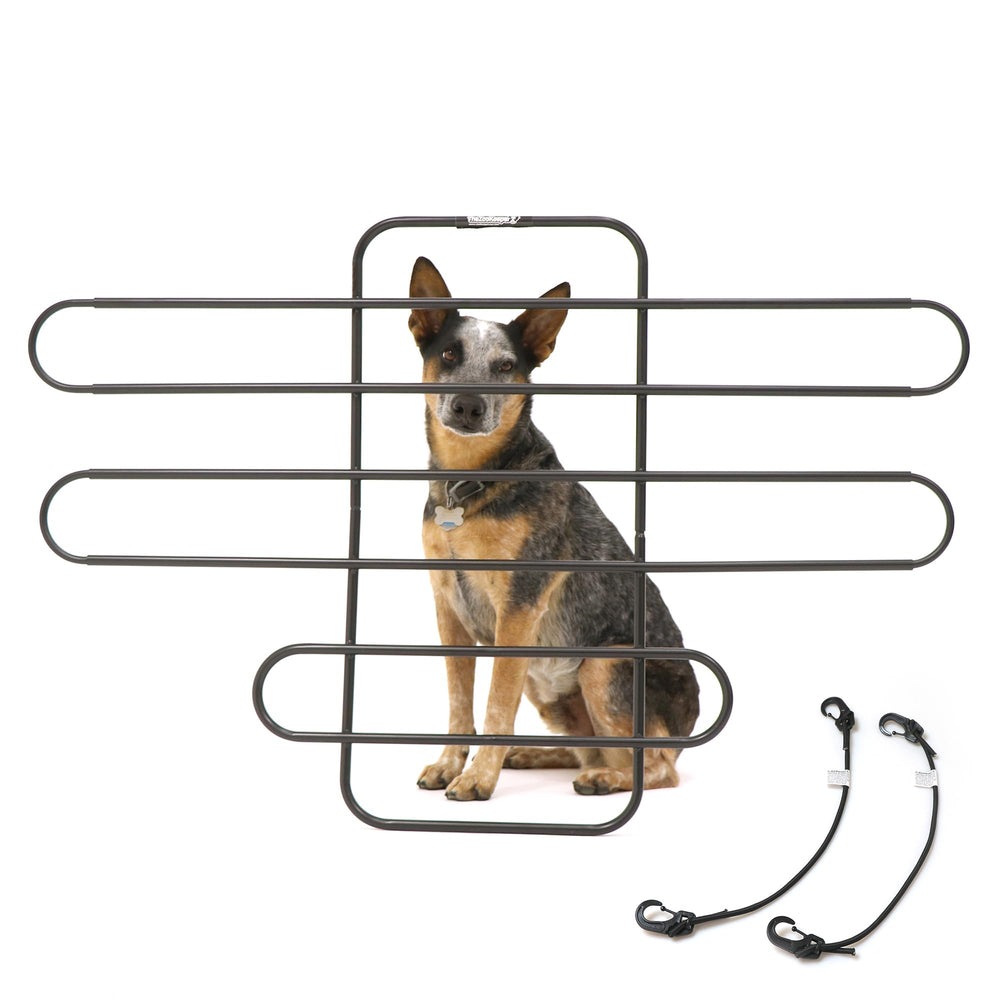 The ZooKeeper EZ Pet Barrier installed in an SUV provides secure backseat separation.