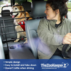 The ZooKeeper barrier's headrest cords allow tool-free installation and easy removal.
