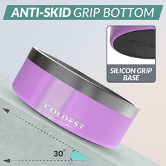 The Coldest Water Colddog Bowl with non-slip base prevents spills.