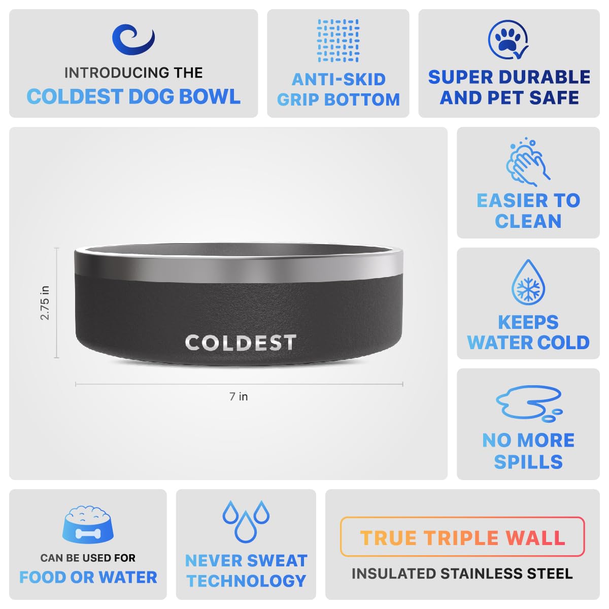 The Coldest Water dishwasher-safe dog bowl is quick to clean.