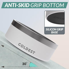 The Coldest Water Colddog Bowl anti-slip base prevents spills.