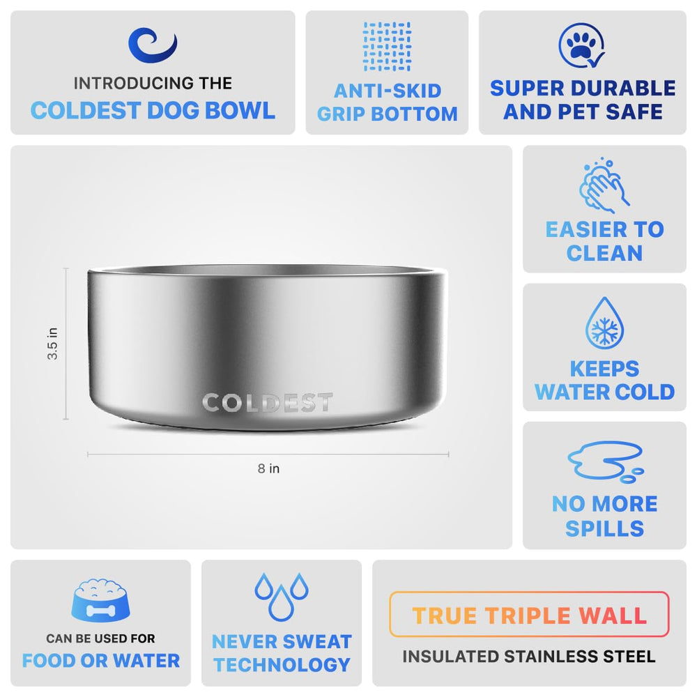 The Coldest Water Dishwasher-safe dog bowl cleans easily after meals.