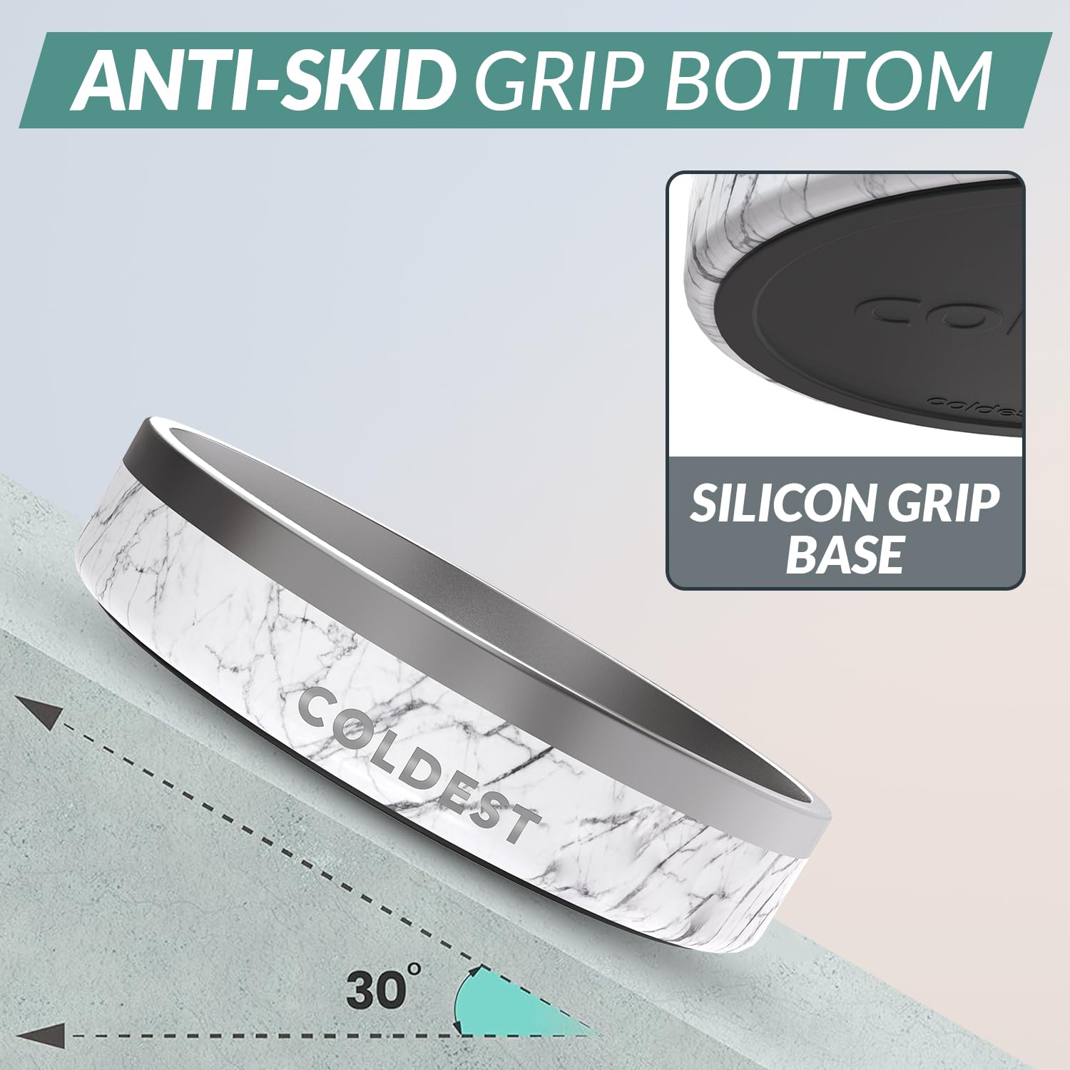 The Coldest Water colddog bowl with non-slip base prevents spills