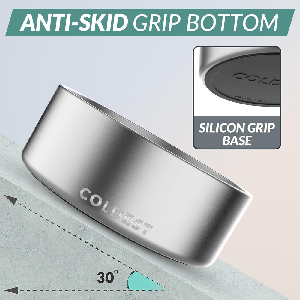 The Coldest Water Coldest Dog Bowl with non-slip base prevents spills during meals.