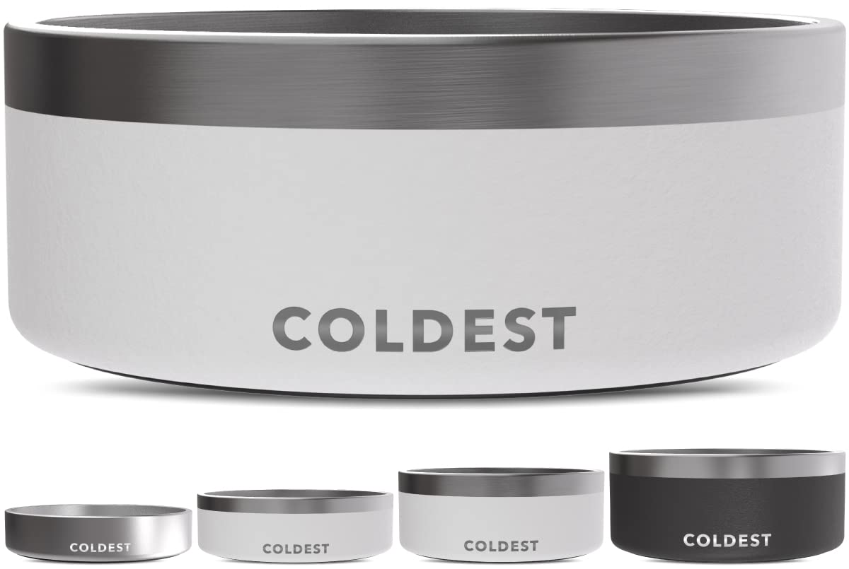 The Coldest Water Coldest Dog Bowl with triple-wall insulation keeps water cooler.