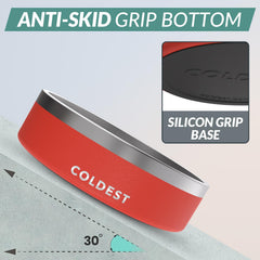 The Coldest Water dog bowl with anti-slip base prevents spills during meals.
