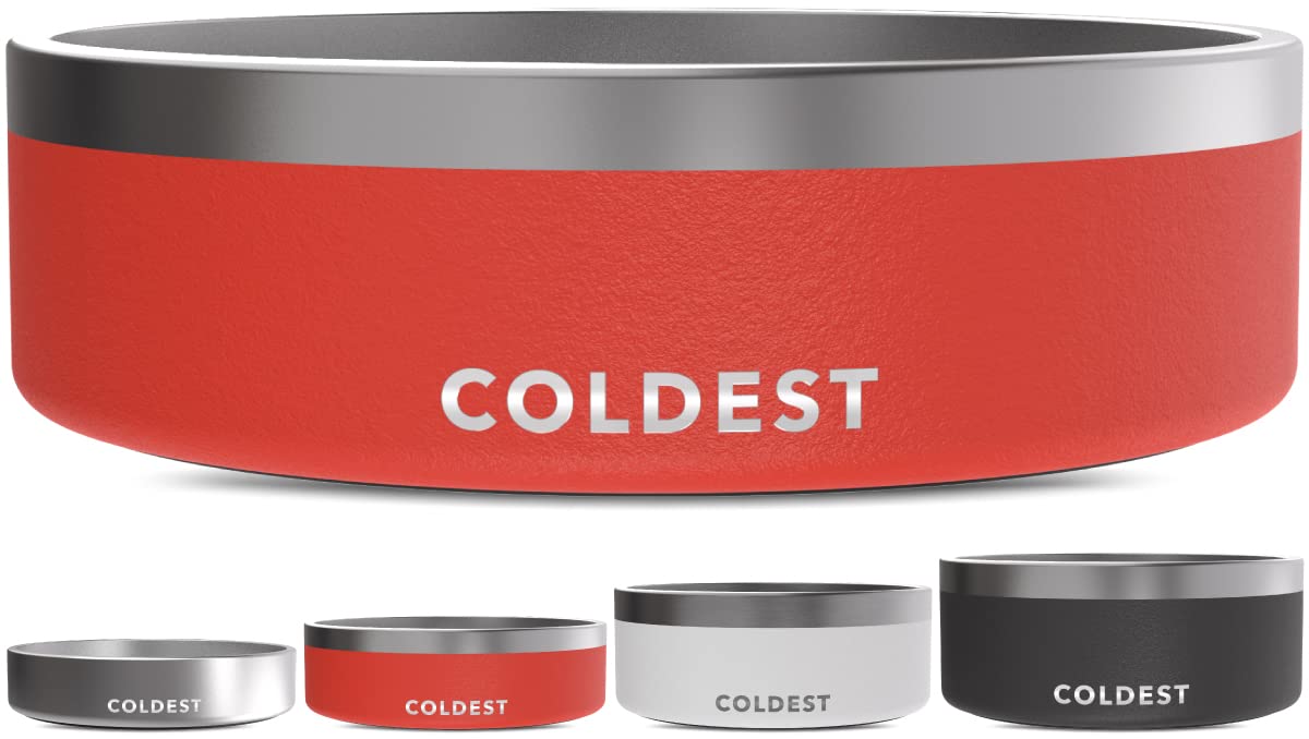 The Coldest Water dog bowl with triple-wall insulation keeps water cooler during adventures.