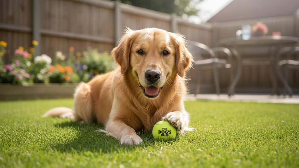 The Dog's Balls durable rubber core for longer-lasting fetch sessions.
