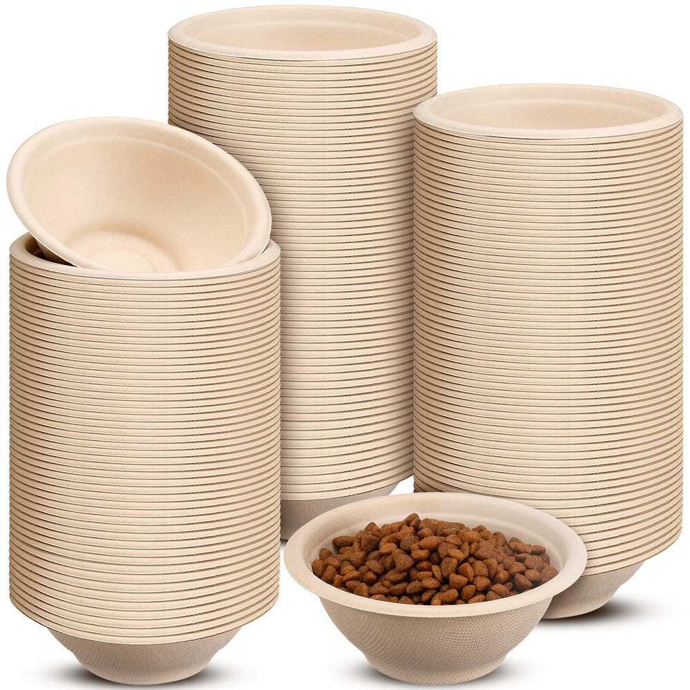 Thenshop 200-pcs biodegradable pet bowls pack for bulk outdoor feeding