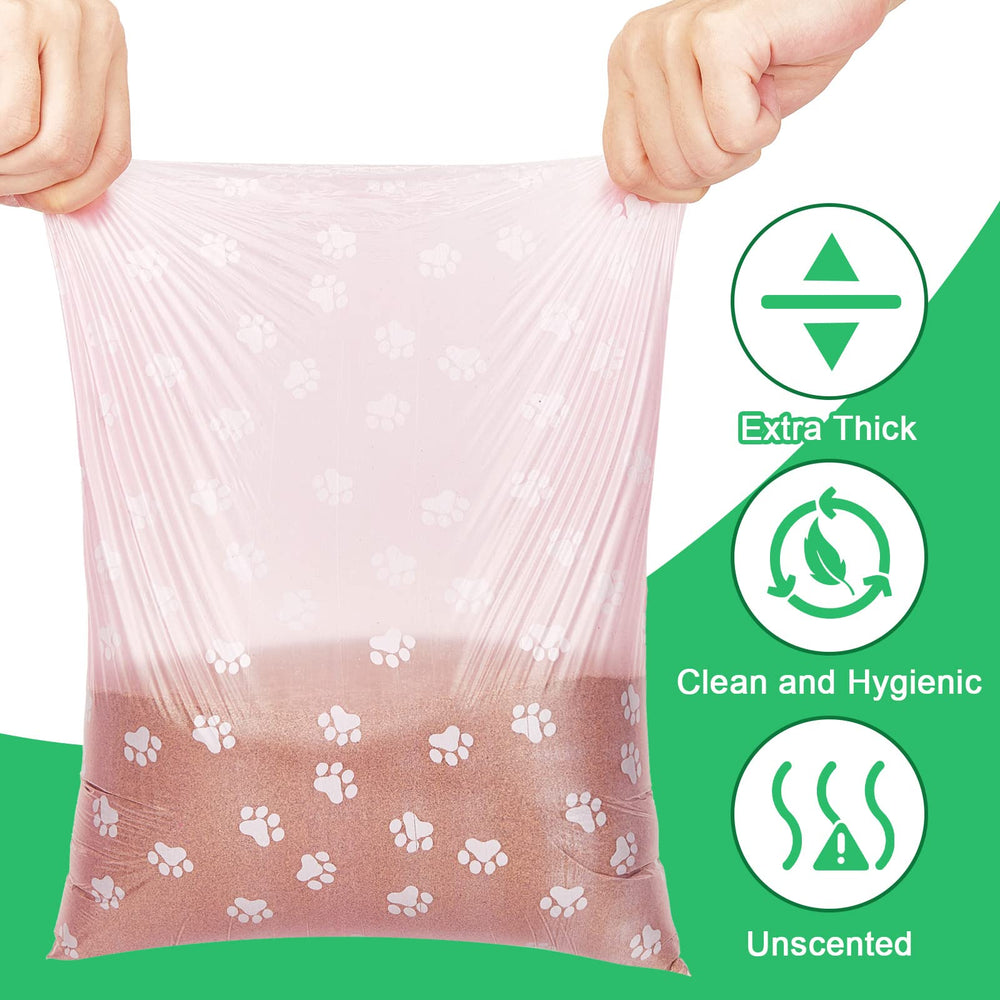 Thenshop poop bags feature paw-print pattern in six colors