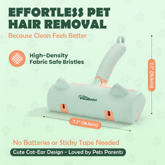 ThePawBasics roller on a couch removes pet hair smoothly without sticky sheets