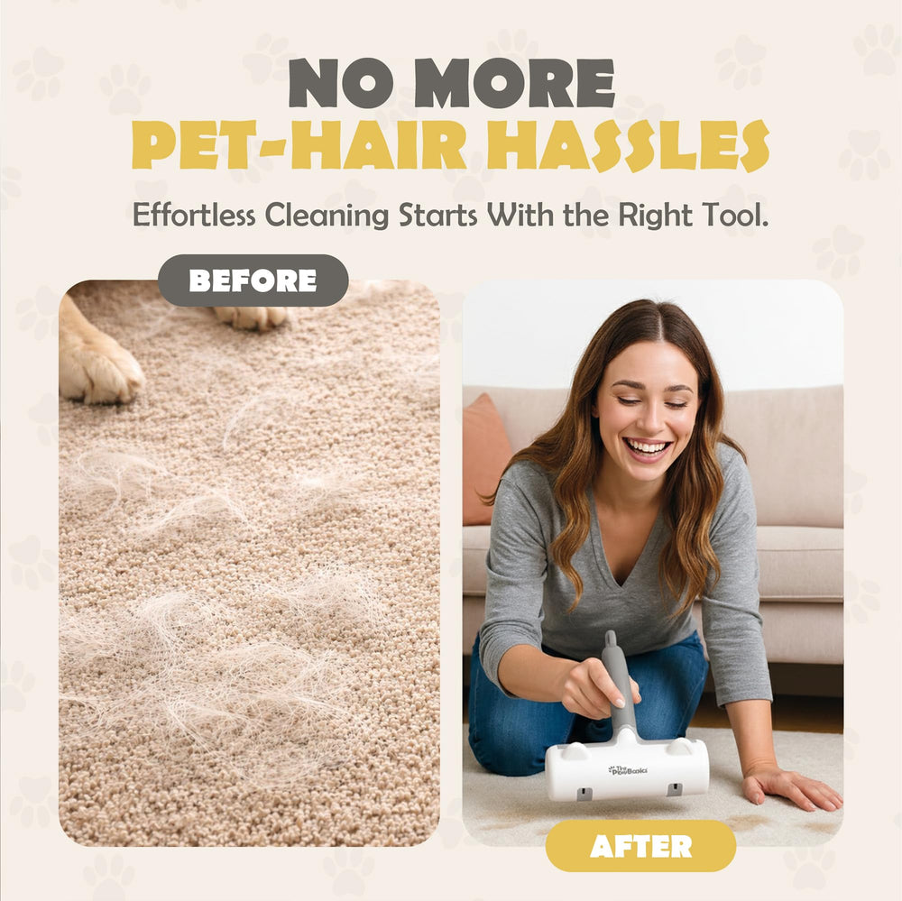 ThePawBasics roller with ergonomic grip, comfortable cleaning